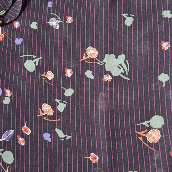 Cabi Pinstripe Front Ruffle Floral Flowy Cami - Picture 6 of 11